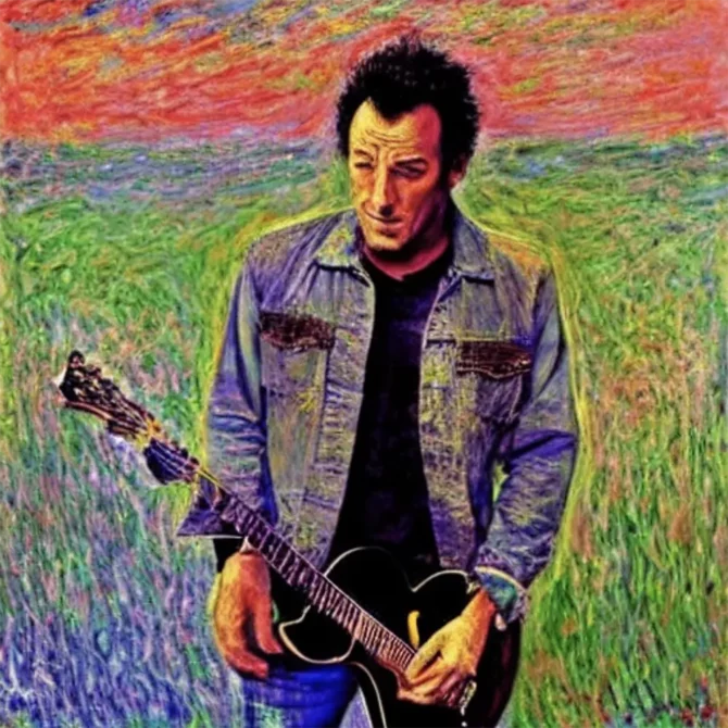 Bruce-Springsteen in the style of Claude Monet     6
